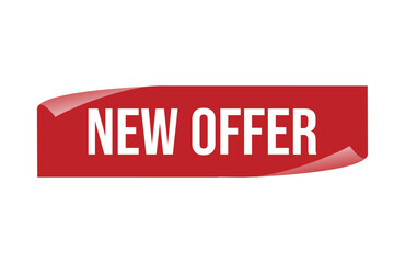 Obraz premium Red banner new offer isolated on white background.
