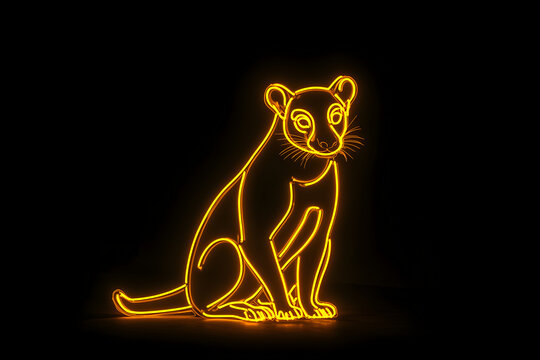 recommend clip art: A striking Tasmanian devil silhouette in neon yellow with glowing eyes, positioned on a black background --ar 3:2 --s 50