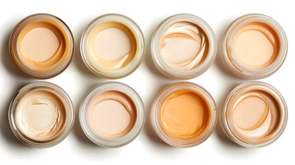 Close-up Photography Top View Set of Brown Butter Curls and Set of Cream Swirls, Perfect for Food Design Isolated on White Background for Ads, Packaging, Menus, Websites, Social Media, Recipe Books