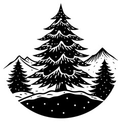 Obraz premium Christmas tree vector design with white background.