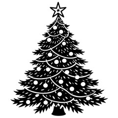 Christmas tree vector design with white background. 