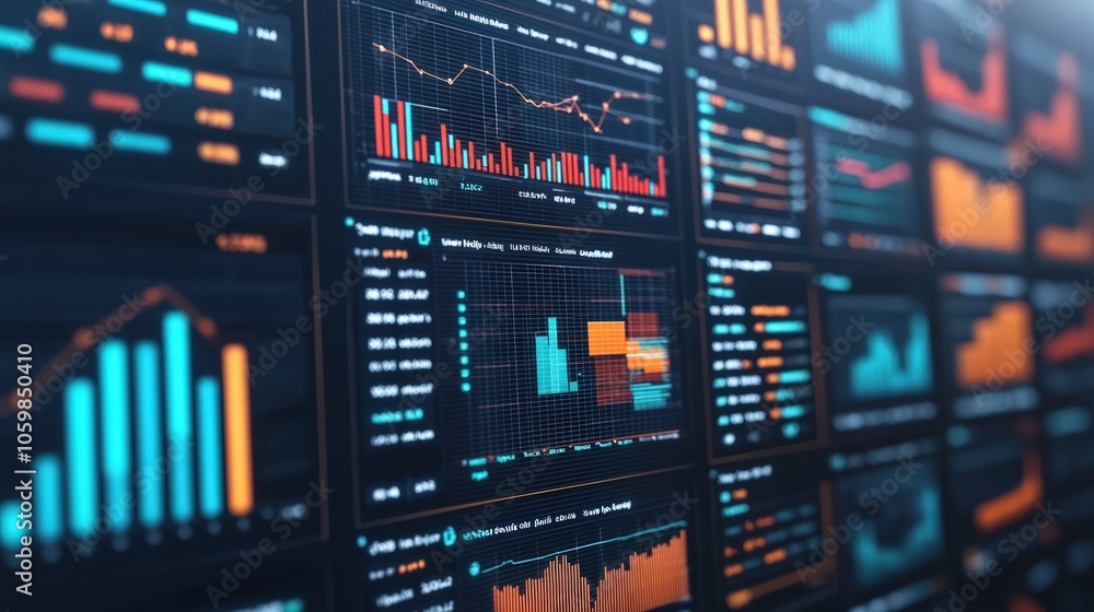 Poster visualizing business insights with advanced data analytics dashboards for performance tracking