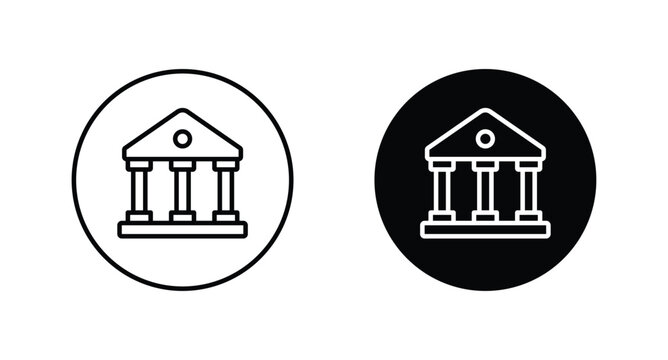 Bank building vector icon. Bank symbol icon