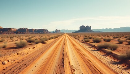 Obraz premium Capturing the Spirit of Adventure in Arizona's Hot, Dusty Roads