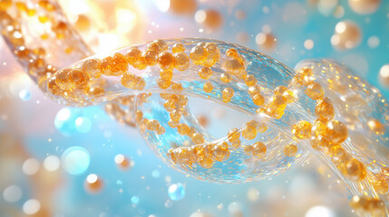 Folate Hologram Depicting DNA Synthesis and Its Essential Role in Healthy Cell Division, Aiding in Birth Defect Reduction