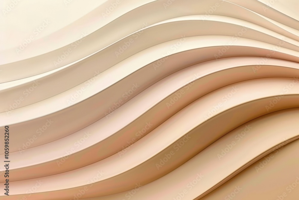 Poster The image is a series of curved lines in a tan color