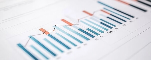 A close-up view of a statistical graph displaying trends and data analysis for business and finance insights.