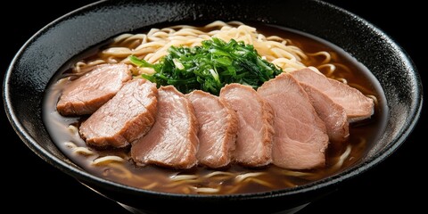 a bowl of noodles with meat and broya