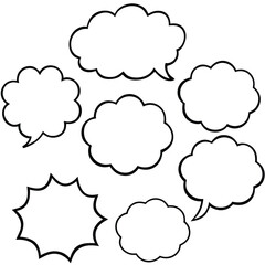 set of comic speech bubbles, speech bubbles set, set of speech bubbles
