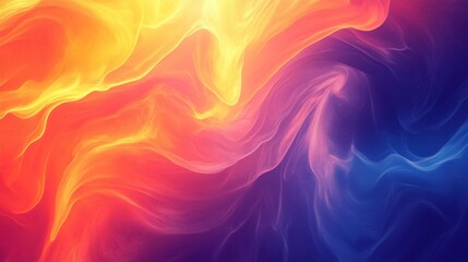 Obraz premium Colors blend seamlessly in a stunning display of orange and purple waves, creating a captivating abstract composition. The dynamic flow evokes energy and motion in a mesmerizing way.