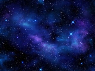 Obraz premium Starry Space Scene with Purple Nebula and Shining Stars