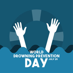 Obraz premium Vector Illustration of World Drowning Prevention Day. July 25. Flat design vector. Poster, banner, card, background.