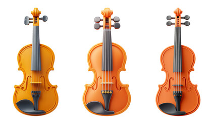 Fototapeta premium Colorful Violins On Transparent Background