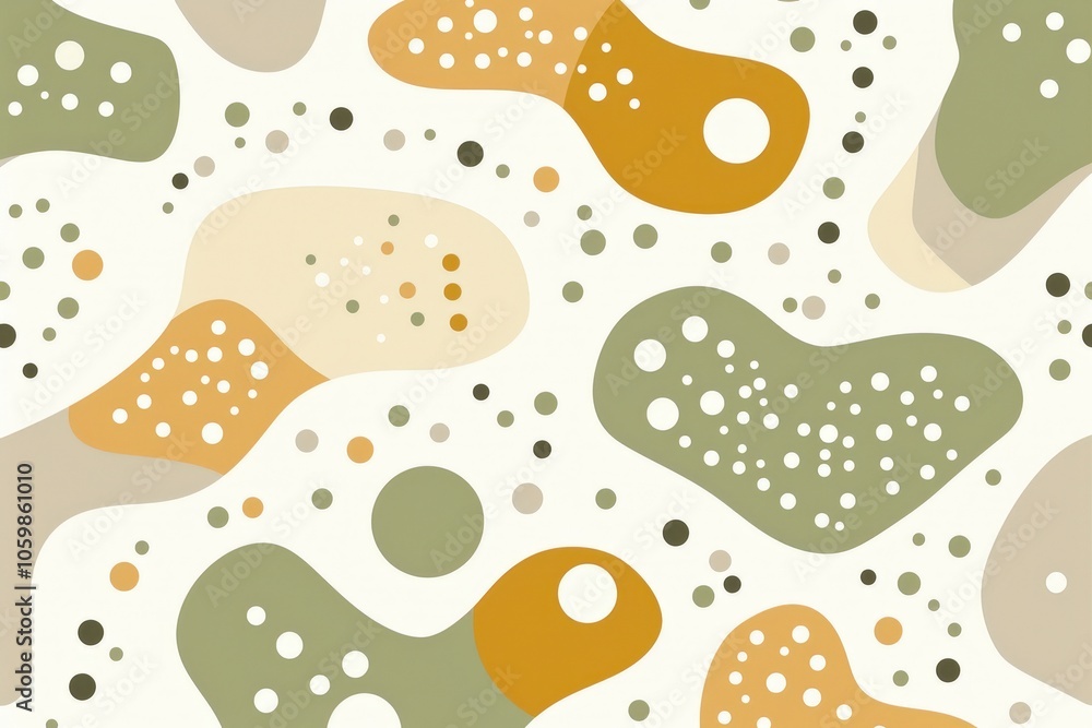 Poster a pattern of circles and squares in various colors