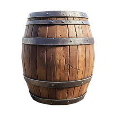 Obraz premium Wooden Barrel on Transparent Background
