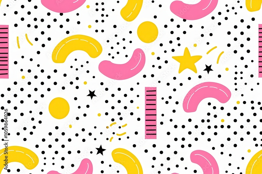 Poster a colorful pattern of circles and squares with a star in the middle