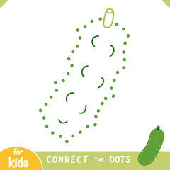 Obraz premium Connect the color dots, education game for kids, Cucumber