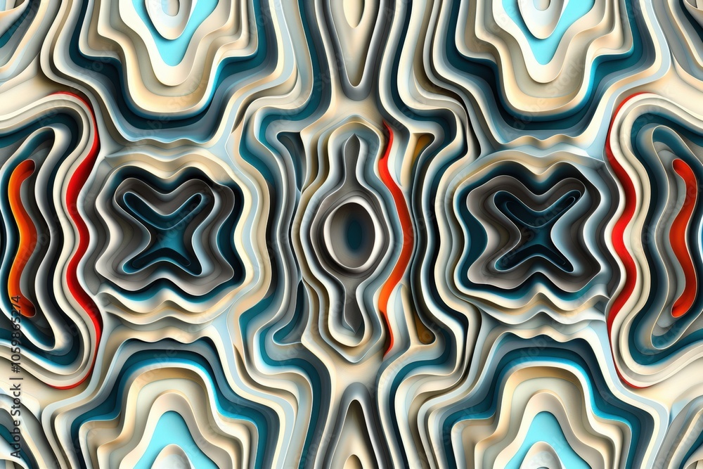 Poster a colorful abstract design with a blue circle in the middle