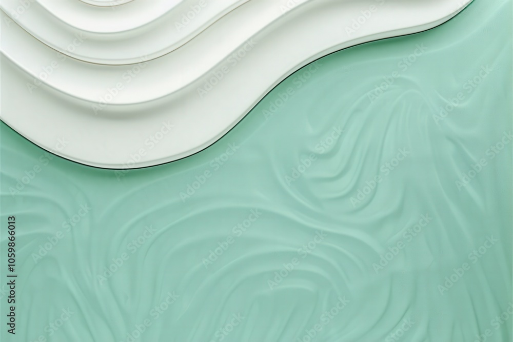 Poster a green and white background with a wave pattern