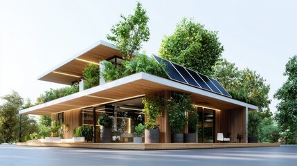 Obraz premium Innovative digital designs for eco-friendly apartment complexes with sustainable features