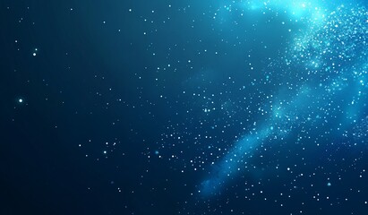 Obraz premium Abstract Blue Background With White Glittering Particles