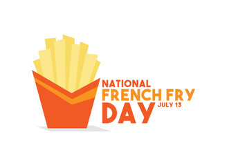 National French Fry Day design vector. July 13. Flat design vector. Abstract design.