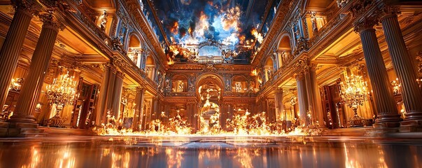Obraz premium Burning Palace Interior.