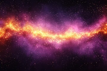Fototapeta premium A Galaxy with a Stream of Stars and Nebulas