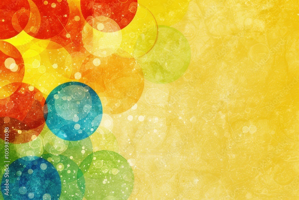 Poster a colorful background with a bunch of circles of different colors
