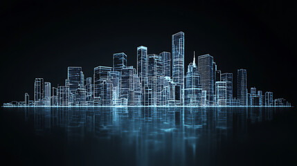 Obraz premium future holographic city