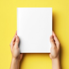 Obraz premium realistic high quality Hand holding blank cover magazine