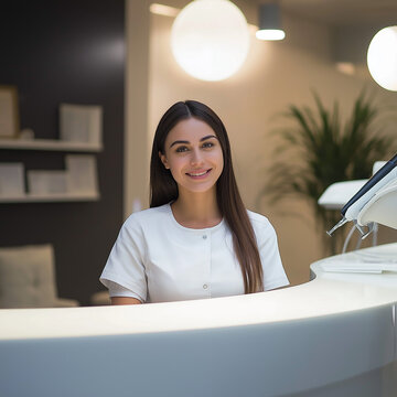 Recepcionista de consultorio medico asiste a los medicos y odontologos para recibir sus pacientes
