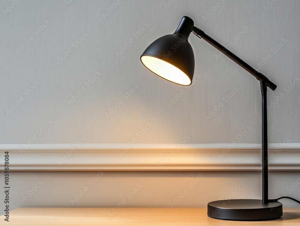 Poster embracing minimalism a modern lamp on a pristine surface highlighting simplicity and style in contem
