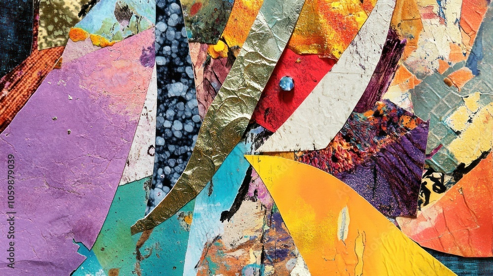 Aufkleber abstract colorful background with torn and layered paper.