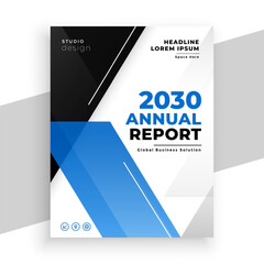 modern annual report business newsletter layout in blue theme