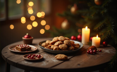 Fototapeta premium christmas table setting