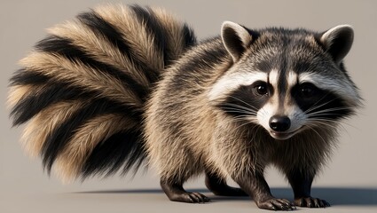 A charming raccoon in Realism style. Created with generative AI technology