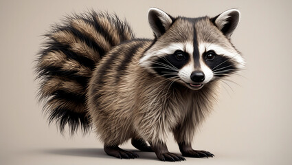 A charming raccoon in Realism style. Created with generative AI technology