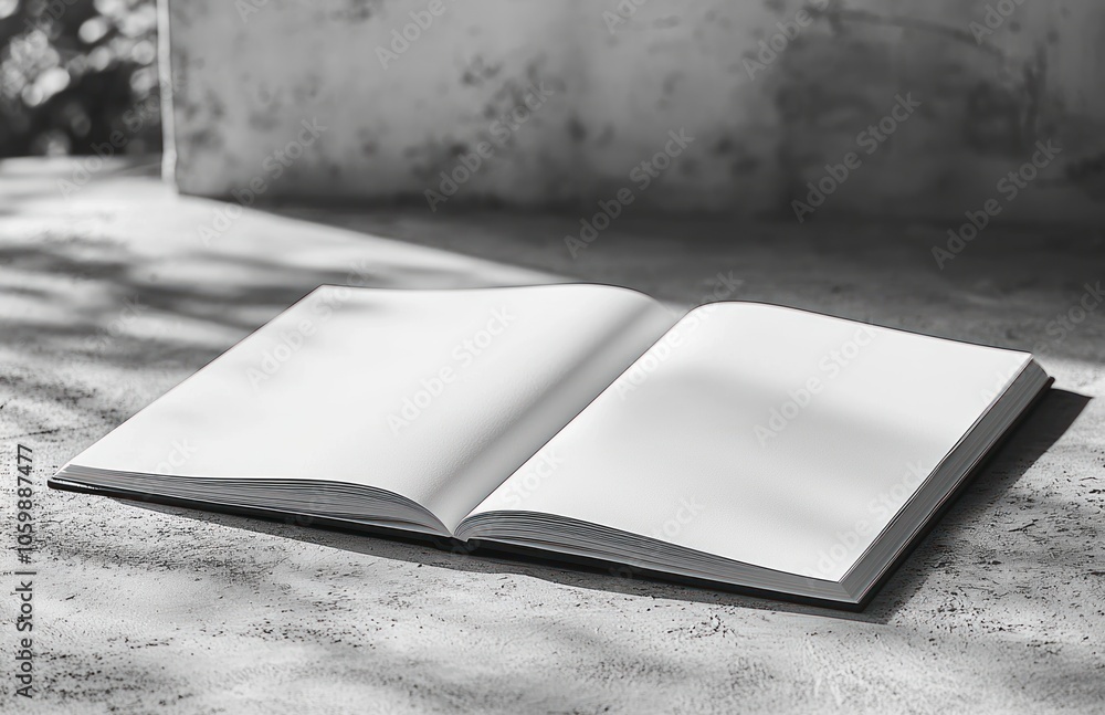 Poster Open Book on Rough Surface with Gray Background