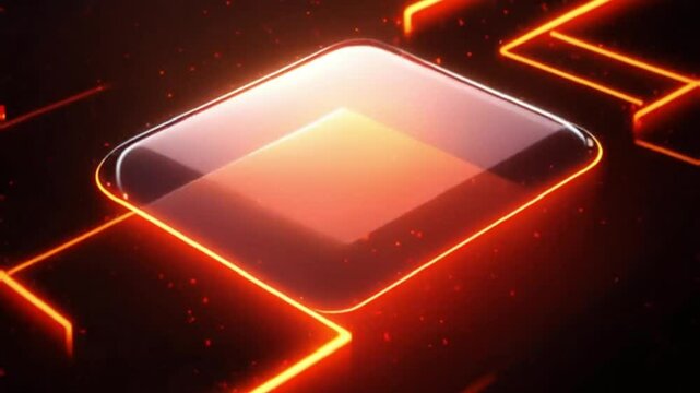 Cuadrado rojo transparente con fondo de ne&oacute;n