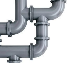 Plastic pipes isolated on transparent background