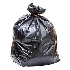 Black Garbage Bag Isolated on White Background