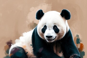 Obraz premium A gentle panda in Emotionalism style. Created with generative AI technology