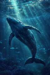 Obraz premium Whale in the water,
