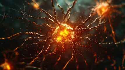 Fototapeta premium Synaptic Transmission in Neural Network