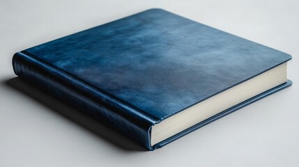 Obraz premium Digital Marketing Masterpiece: A Stunning Blue Notebook Mockup on a Pristine White Background