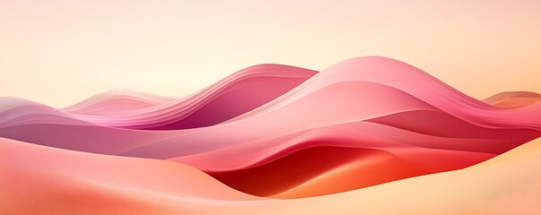Fototapeta premium Abstract wavy forms in soft pastel colors create a serene, modern visual landscape.