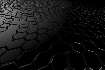 Abstract futuristic background featuring interconnected lines and hexagon shapes, creating a high-tech, digital look with depth and dimension.
