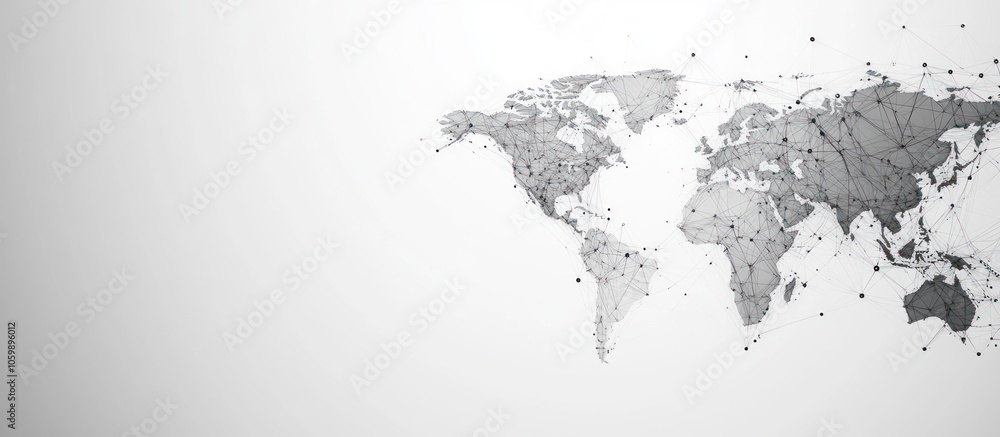 Poster triangles world map space low poly. grey wireframe polygonal globe.