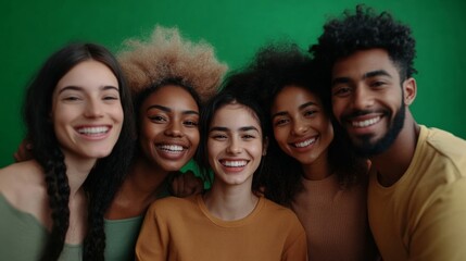 A cheerful multiethnic group posing closely showcasing their unique features and expressions.